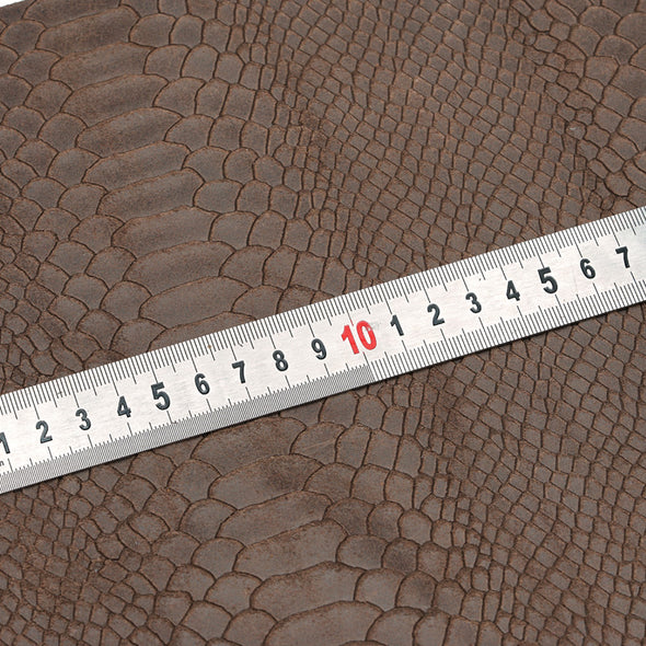 25x35 cm Piele Intoarsa Imprimeu Exotic Maro Castana, Semi-Moale, 1.2 mm