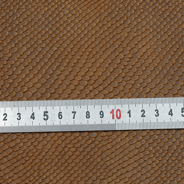 25x35 cm Piele Intoarsa Maro, Imprimeu Exotic, Semi-Rigida 1.3 mm