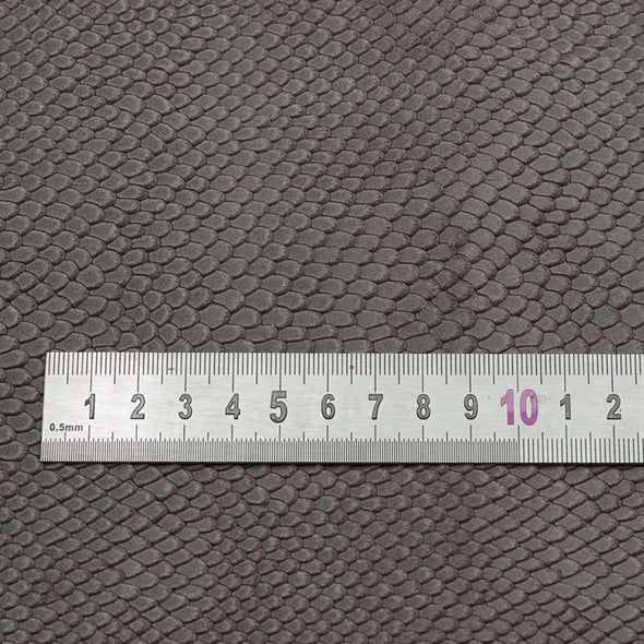 25x35 cm Piele Intoarsa Gri-Maroniu, Imprimeu Exotic, Semi-Rigida, 1.3 mm