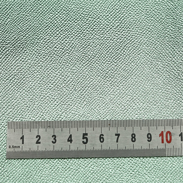 25x35 cm Piele Naturala, Verde Deschis Metalizat,Textura Marunta, Semi-Rigida, 1.5 mm