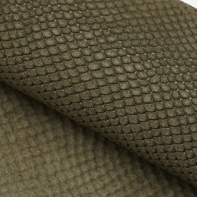 25x35 cm Piele Intoarsa, Imprimeu Piton, Verde Kaki Inchis, Semi-Moale, 1,5 mm
