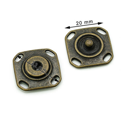 10 Buc. Capse Metalice pentru Cusut 20 mm, Ottone Antico, Cod C605/23-OANZ
