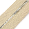 10 cm. Fermoar Metalic Tip 3 Super Culoare Argintiu  Textil Beige