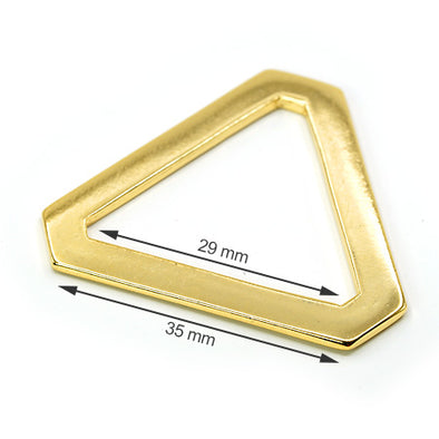2 Buc. Inel Triunghiular 30 mm, Culoare Oro Lucido, Cod TR300-ORL