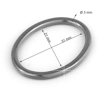 Inel Oval 3.1 cm Culoare Gri Cromat 
