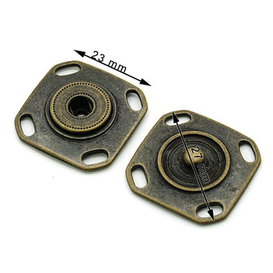 10 Buc. Capse Metalice pentru Cusut 27 mm, Ottone Antico, Cod C605/27-OANZ