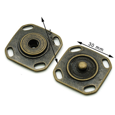 10 Buc. Capse Metalice pentru Cusut 30 mm, Ottone Antico, Cod C605/35-OANZ