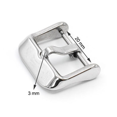 Catarama de Inox pentru Curea de Ceas, Ac 3mm, 20 mm, Argintie