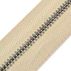 10 cm. Fermoar Metalic Tip 3 Super Culoare Gri Cromat  Textil Beige