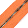 10 cm. Fermoar Metalic Tip 3 Super Culoare Gri Cromat  Textil Oranj