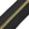 10 cm. Fermoar Metalic Tip 3 Super Culoare Auriu   Textil Negru