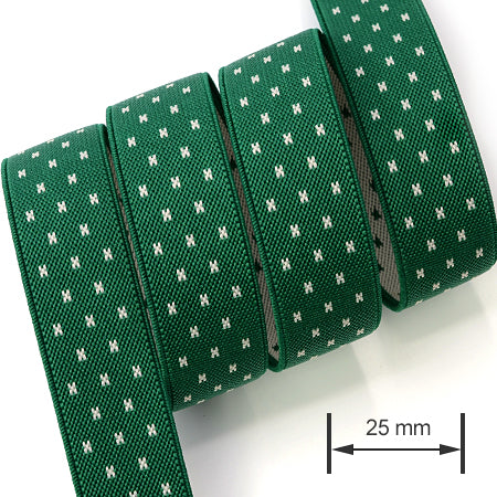 1 Metru Banda Elastica Premium 25 mm, Verde / Alb