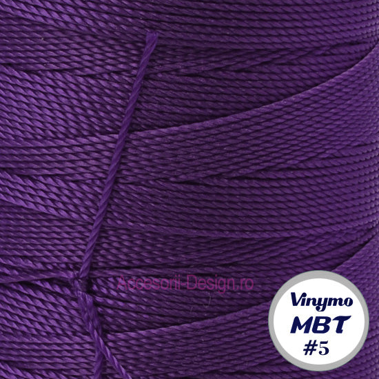 Vinymo MBT #5 Mov 180, Ata 0.5 mm pentru Cusut Piele, 100 m