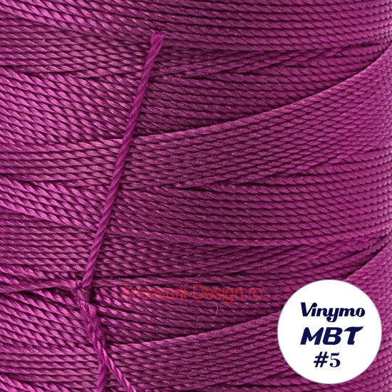 Vinymo MBT #5 Roz Fuxia 48, Ata 0.5 mm pentru Cusut Piele, 100 m