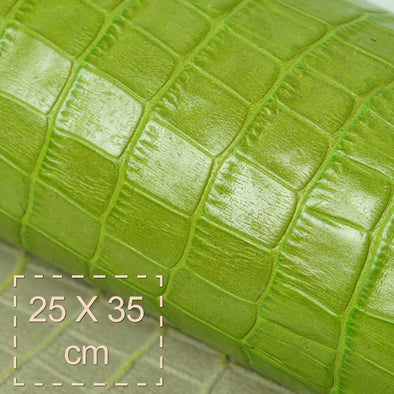 25x35 cm Piele Naturala Imprimeu Verde, Rigida, 1.2 mm