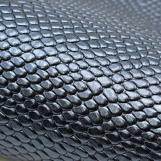 25x35 cm Piele Naturala Imprimeu Exotic, Albastru Inchis Metalizat, Semi Rigida, 1 mm
