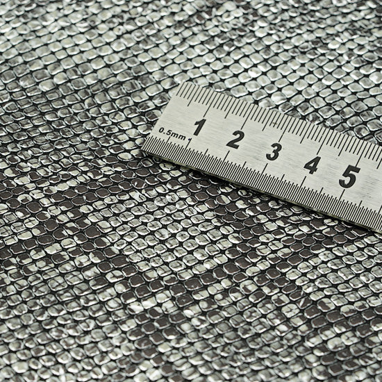 25x35 cm Piele Naturala Imprimeu Exotic, Gri Metalizat, Moale, 1.2 mm