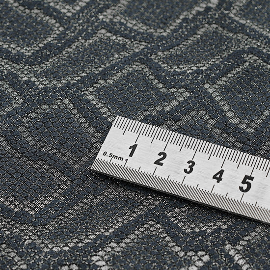25x35 cm Piele Intoarsa Imprimeu Exotic, Albastru Inchis-Argintiu Metalizat, Semi-Rigida, 1.2 mm