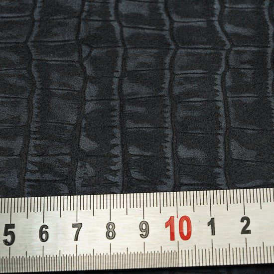 ROLA | Piele Intoarsa Neagra cu Imprimeu Exotic, Semi-Rigida, 0.8-1 mm, 0.45-0.55 mp