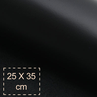 25x35 cm Piele Naturala Neagra Fina Gumata, Moale, 0.9 mm