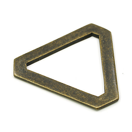 2 Buc. Inel Triunghiular 30 mm, Culoare Ottone Antico, Cod TR300-OANZ
