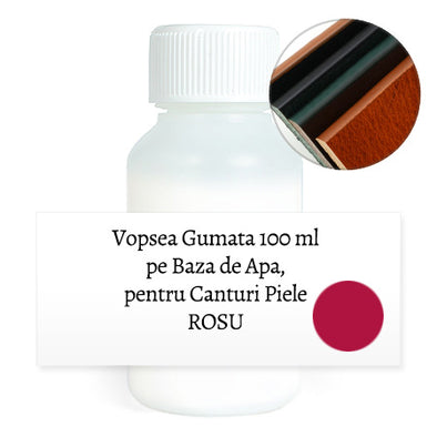 Vopsea Profesionala pentru Canturi Piele, Lichida, Rosu 100 ml